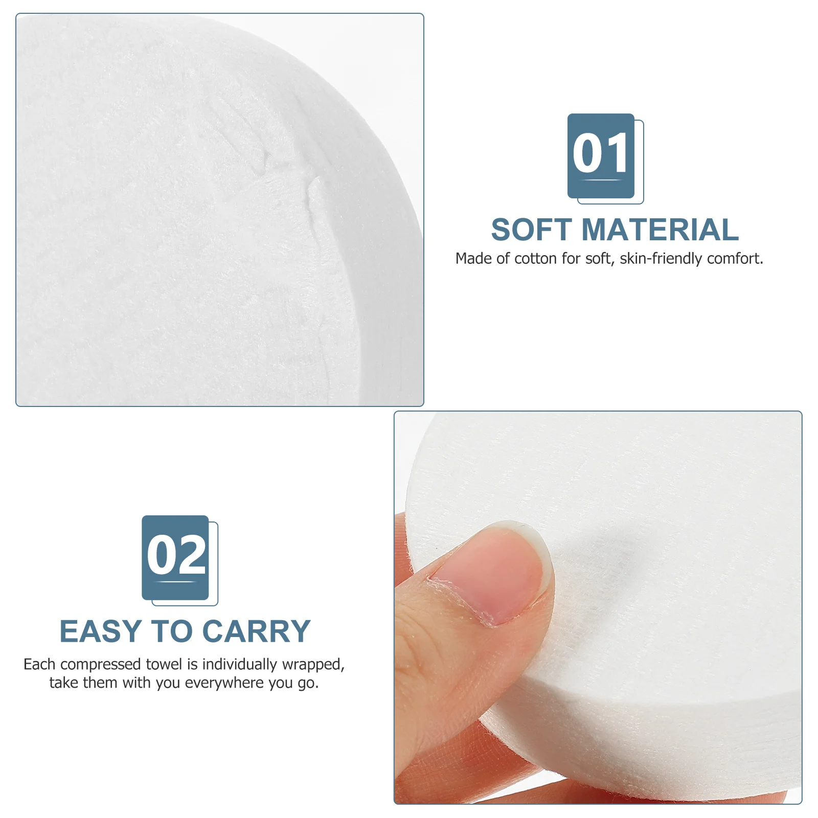 

6Pcs Disposable Compressed Cotton Towels Portable Soft Facial Bath Tablet for Travel Camping Outdoor Use Skin Friendly Eco