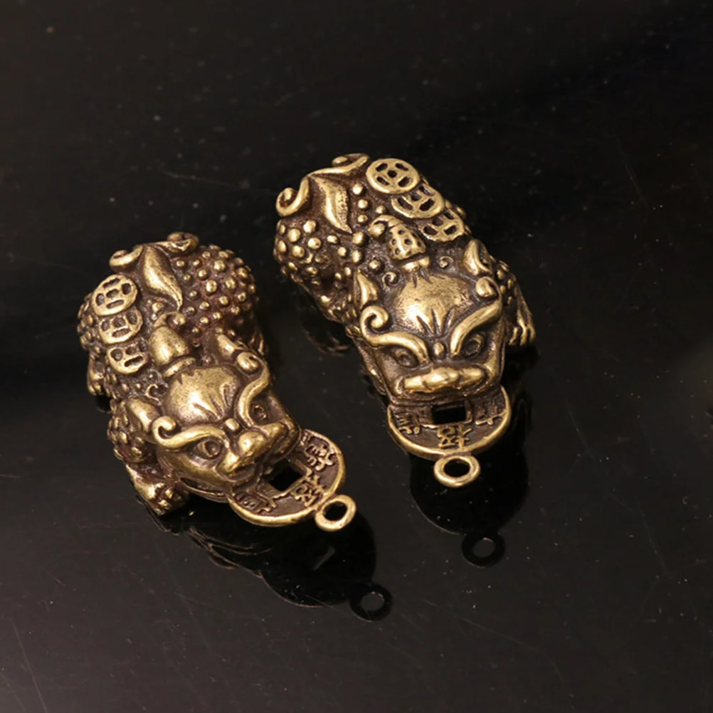 

2pcs Pixiu Keychain Pendant Chinese Mythology Fortune Symbol Charm For Keys Bag Phone Decor Gift Jewelry Accessory