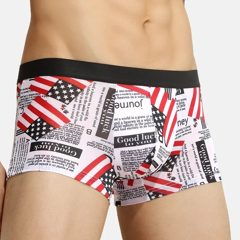 ملابس داخلية للرجال الملاكمين الرجال الحرير الجليد أسفل السراويل الملاكم السراويل الرجال مشروط ملف شخصية ساو الصيف رقيقة تنفس