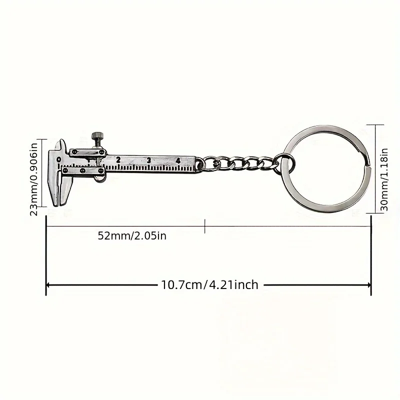1pc Car Key Mini Vernier Caliper Portable 0-40Mm Keychain Measuring Gauging Tools Car Turbo Key Chain Ring Ruler Caliper