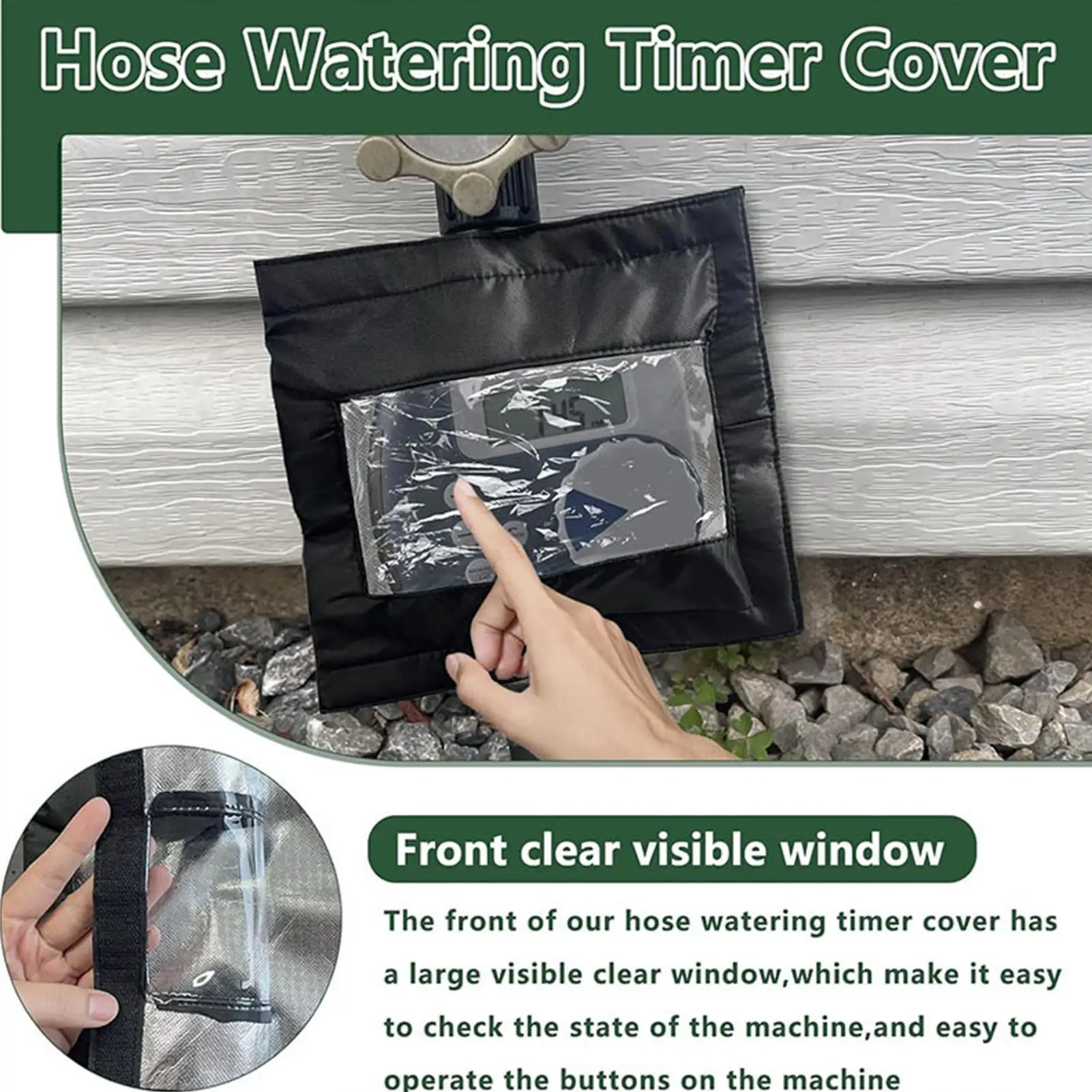 أغطية مؤقت الرش لخرطوم الحديقة الخارجية درع مؤقت مع نافذة أمامية شفافة جهاز حماية الطقس في الهواء الطلق #1