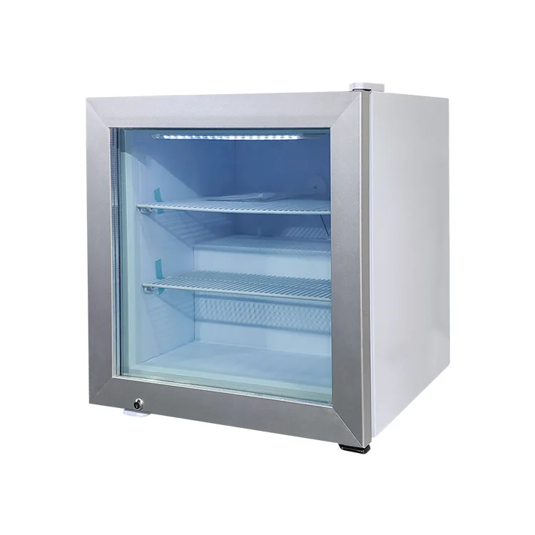 55L Countertop Beverage Chiller Loft Apartment Mini Fridge Compact Glass Door Fridge