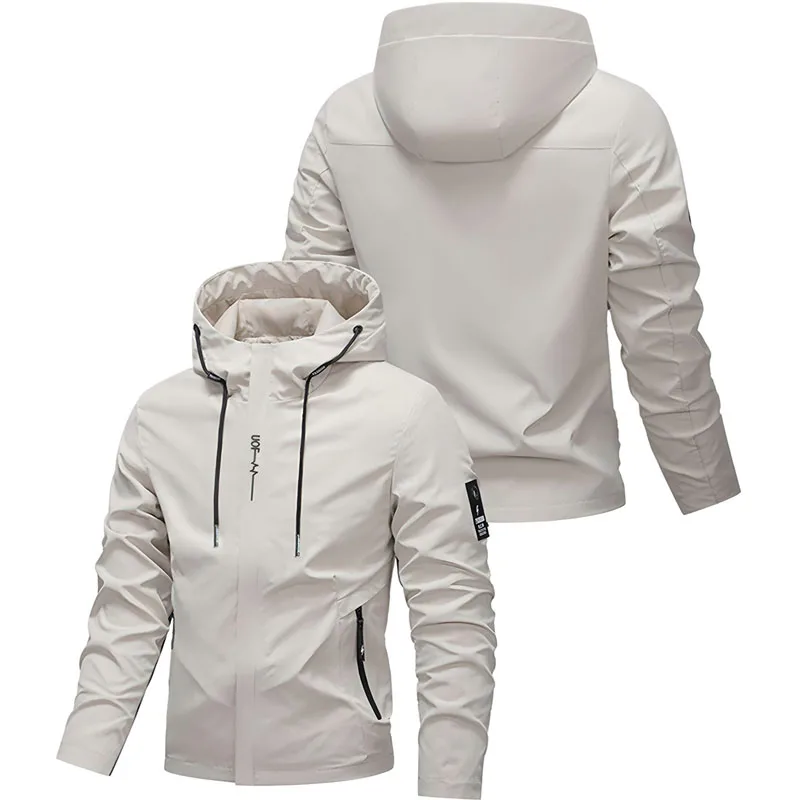 

Men's Lightweight Windproof Hooded Jacket, Casual Daily Wear Coat, Breathable Outer Travel Wear Daily Commute