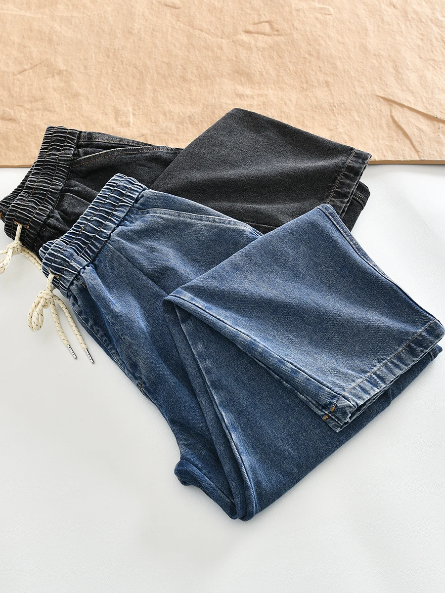 

Washed Pure Cotton Men's Spring Fashion High Street Loose Straight Leg Jeans Harlan Style Casual Wear Spring Season
