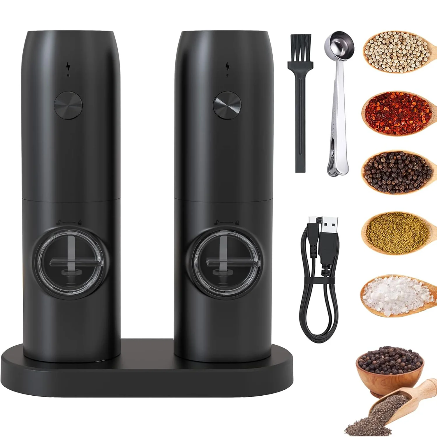 

2026 Новая электрическая автоматическая мельница для перца и соли со светодиодной подсветкой, производители партнера с регулируемой грубости