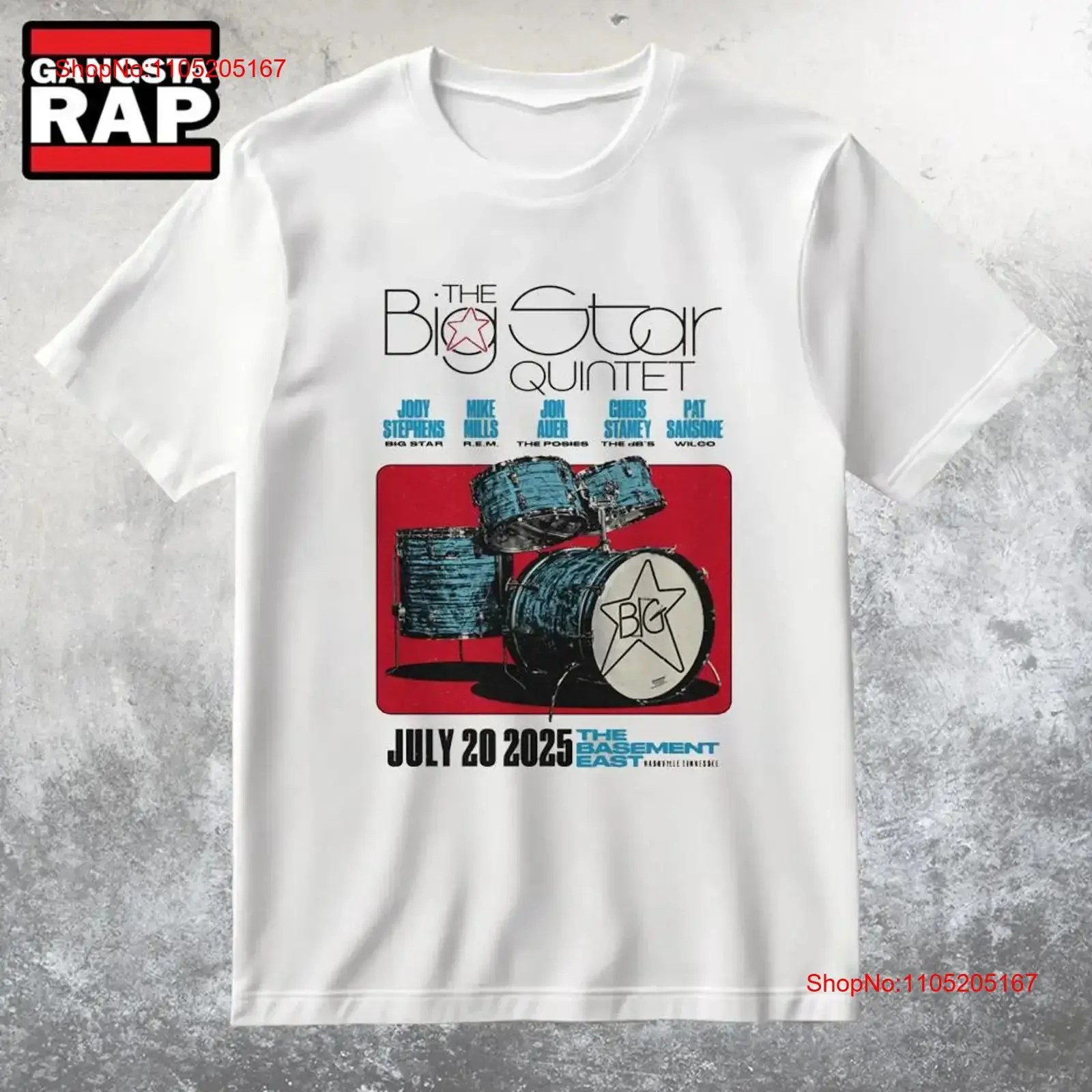 تي شيرت The Big Star Quintet Basement East Nashville TN 2025 تي شيرت عتيق مصمم ملابس للجنسين متعدد الاستخدامات