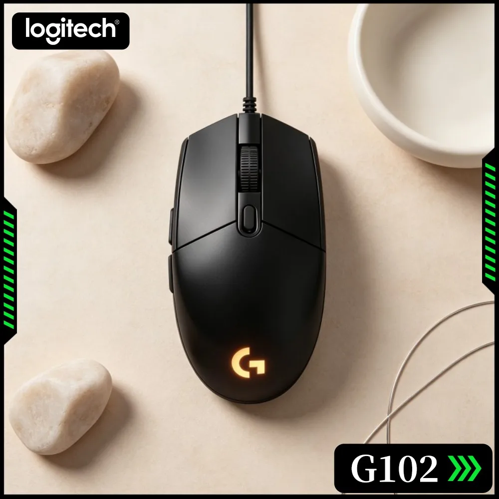 Logitech G102 Prodigy Wired Mouse Easy Wired Installation Multi Function Keys RGB Backlight For Student Gaming Office