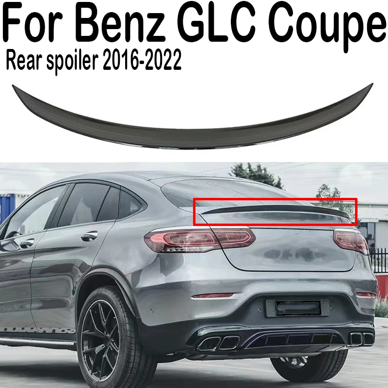 

For 2016 17 18 19 20 21 22 Mercedes Benz GLC Class Coupe GLC300 250 260 43 Rear Trunk Lid Boot Car Spoiler Wings Tuning