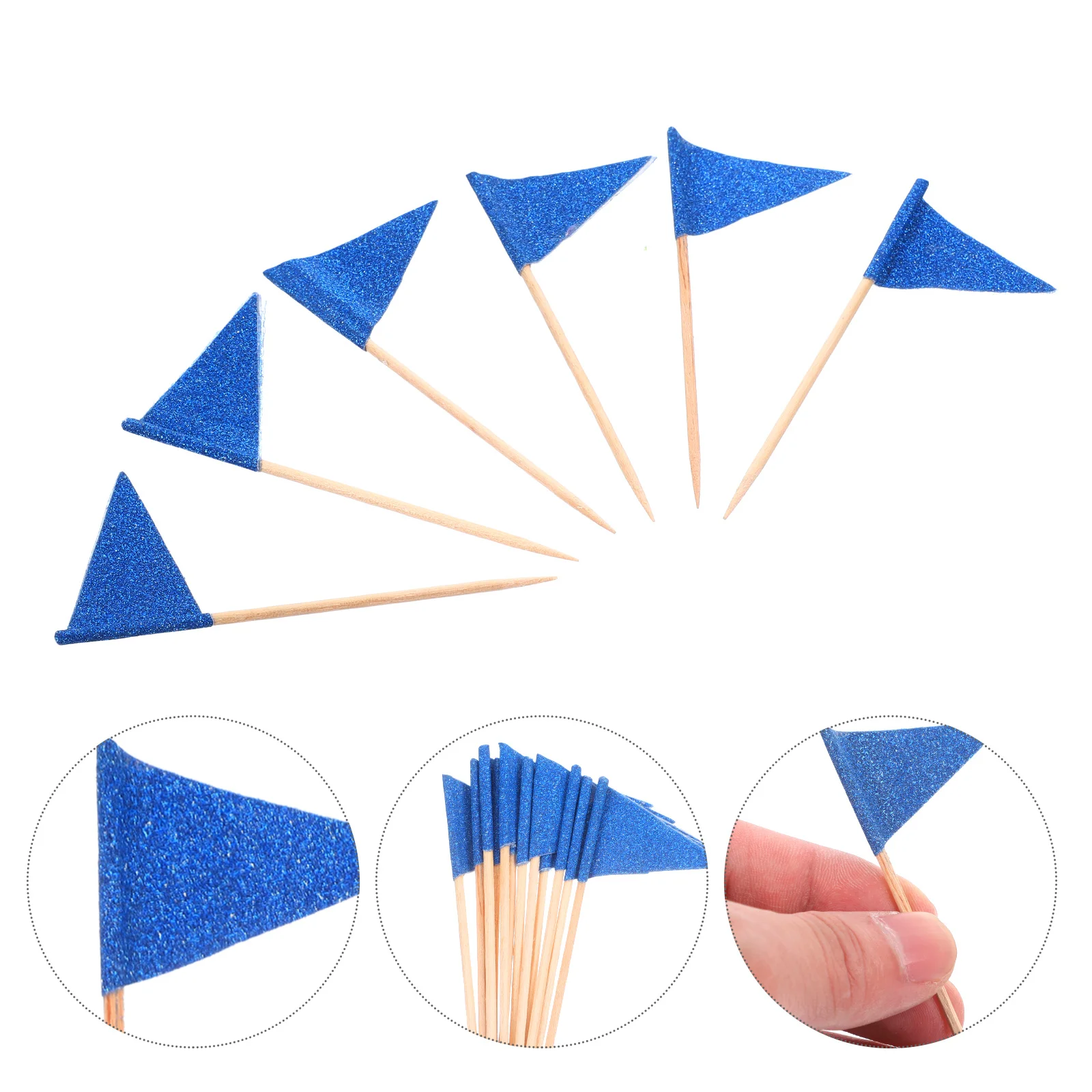 

60Pcs Cake Pops Toppers Triangle Flags Picks for Decorative Food Sticks Party Dessert Fruit Appetizer Decorations