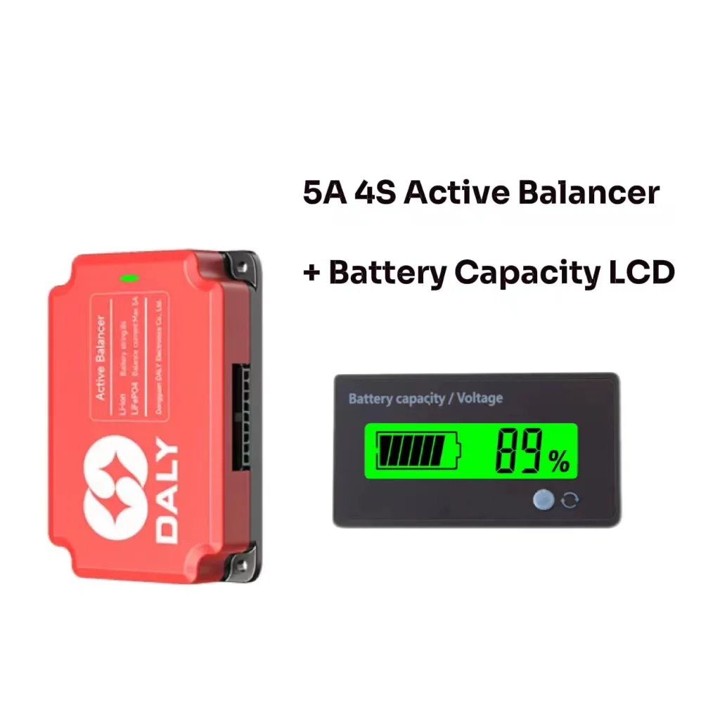 DALY Active Balancer 5A 4S 12V Battery Capacity LCD Display Power Voltage Suitable for Lifepo4 BMS Li-ion Battery 18650 32700