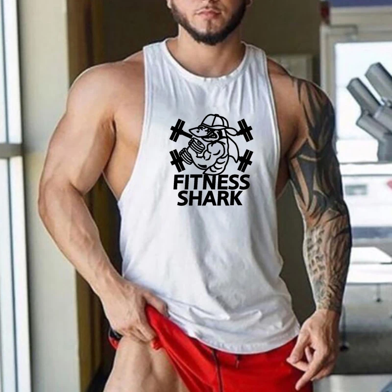Basic Cotton Running Fitness Vests For Men Bodybuilding Gym Sleeveless Tanks Workout T-Shirts Muscle Jogger Casual Stringer Tops