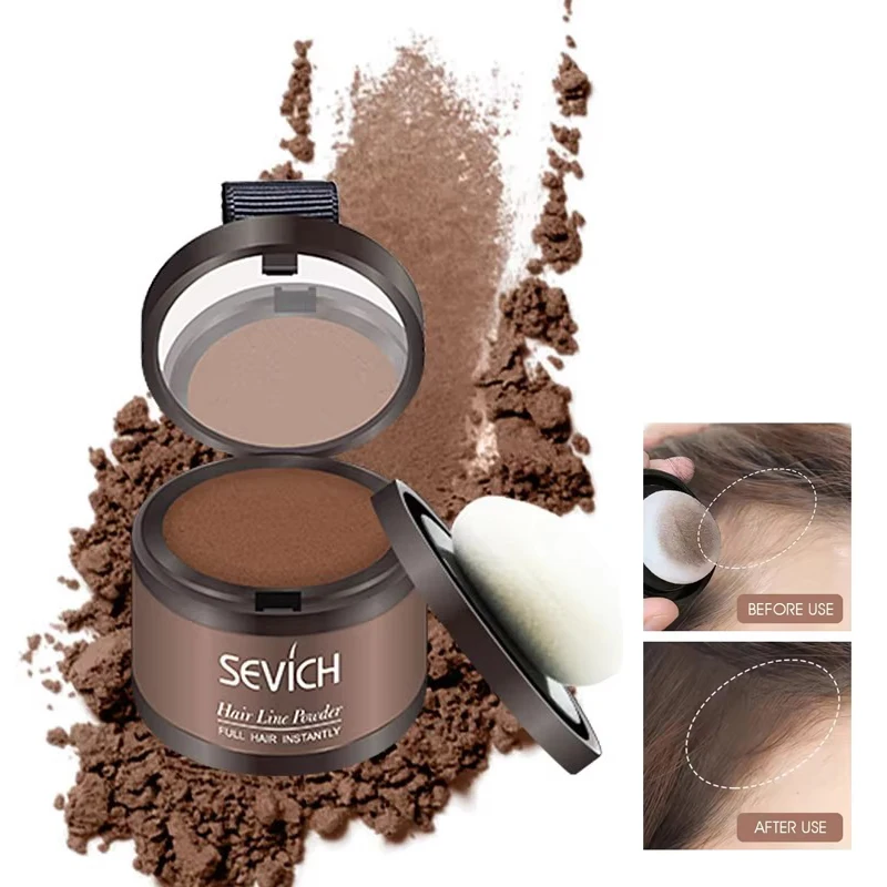 Sevich Hairline Powder 4g Hairline Shadow Powder Women Men Makeup Hair Concealer Natural Cover Unisex Hair Straightener Brush