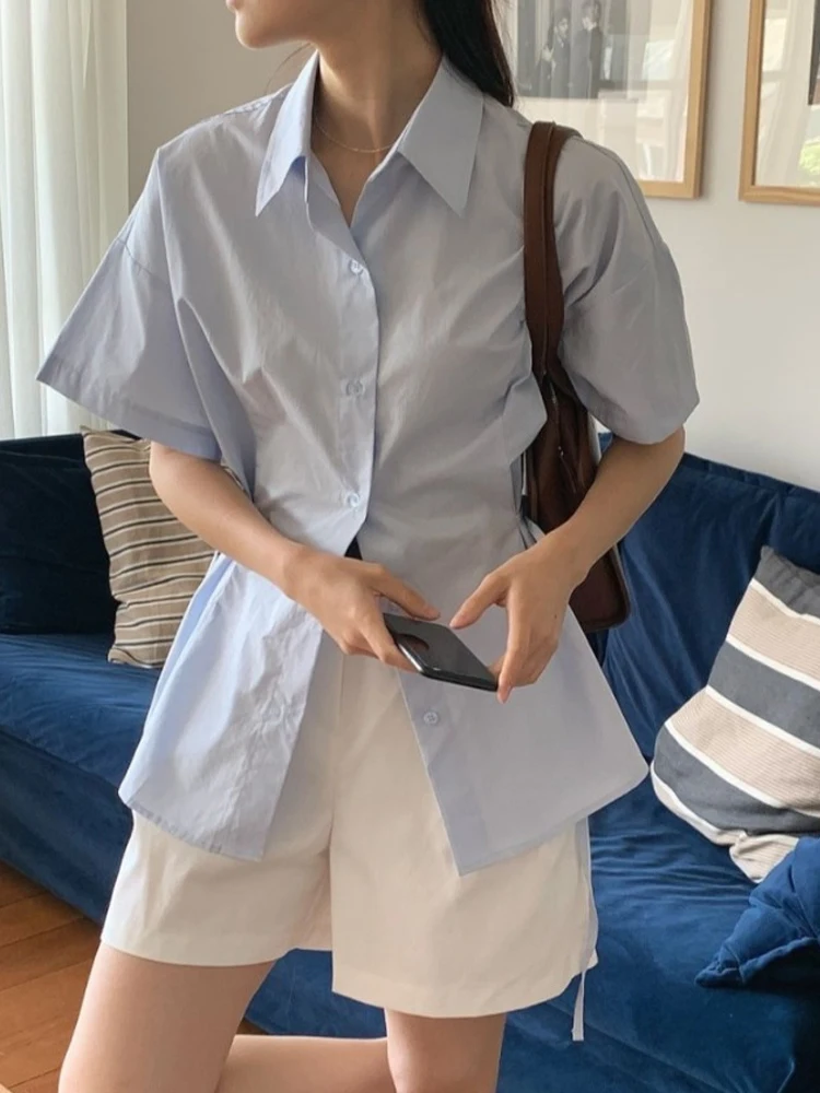 Estate da donna irt coreano Sle Versatile ingombrante in vita con cintura bianca irt Sensazione di fascia alta Trendy Top Pendolarismo Sle Allentato...
