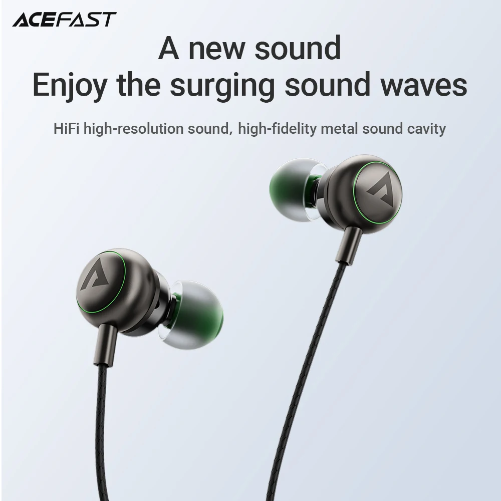 

ACEFAST 3.5mm Wired Headphones Music Sports Stereo Earbuds in Ear 120CM Length Music Sports Earphones with Mic Phone Accessories
