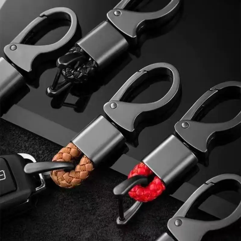 Durable Metal Car Keychain With Braided Rope For Men Fashionable Key Ring Pendant Best Choice For Car And Motorcycle