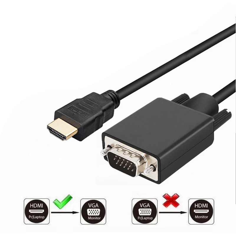 1080P HDMI-kompatibler zu VGA-Konverter, vergoldeter Steckeradapterkabel für PC, Laptop, PS5, PS4, Xbox, Switch, TV-Box, lange Videokabel – Detail 4
