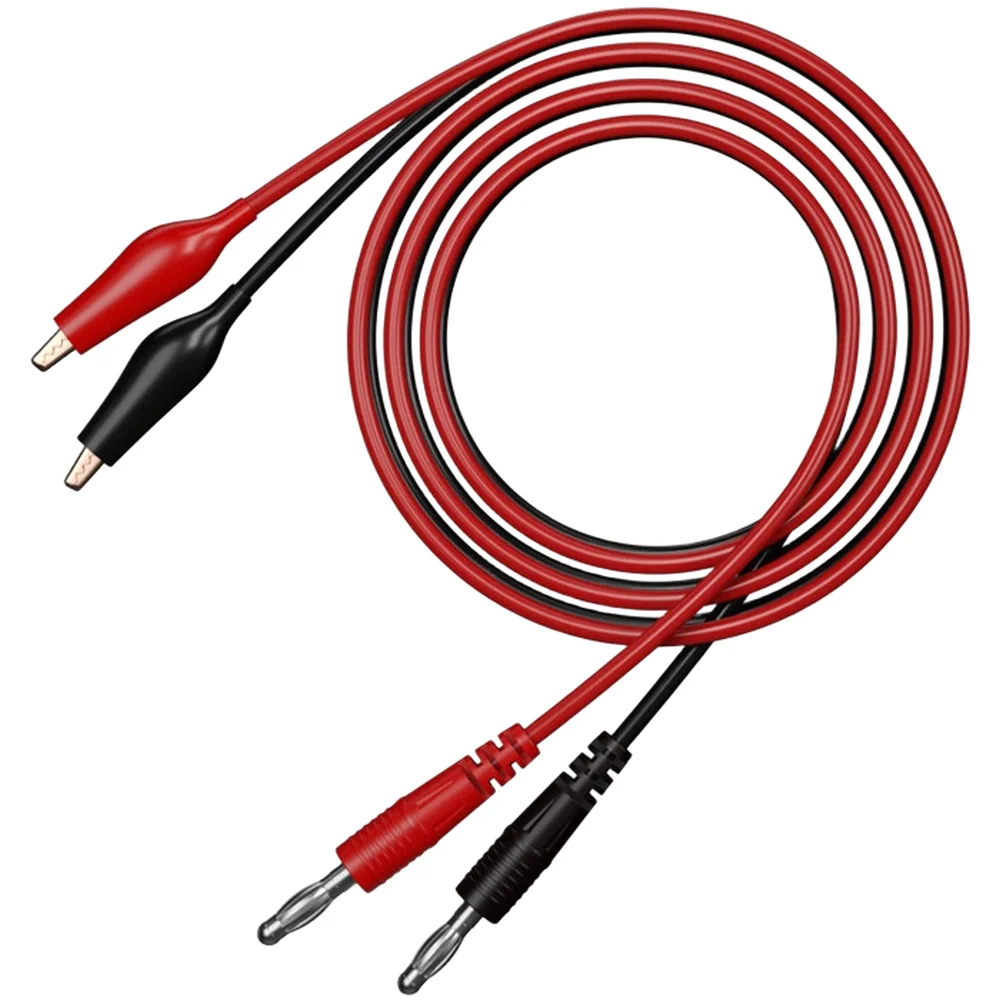 1 Pair 4mm Test Leads with Nickel Plated Copper Contacts Test Hook and Crocodile Clip for Electrical Prototyping