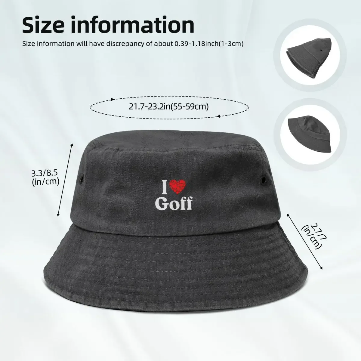 Goff Heart - I Love Goff topi Bucket memancing topi Trucker pakaian Golf topi teh wanita pantai Outlet 2024 pria