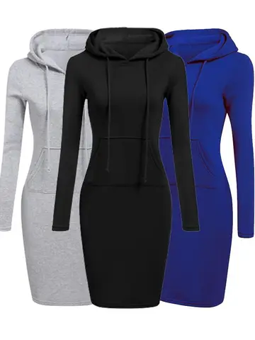 Ladies Dress Autumn Women Hooded Dresses Hoodies Women Sweatshirts Women Hoodies Dress Tops Ladies Clothing