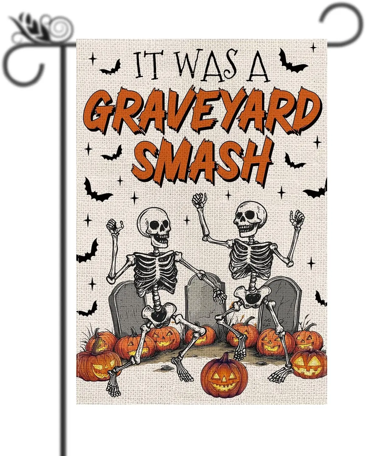 Halloween Garden Flag Funny Graveyard Smash Vertical Double Sided Flags for Holiday Farmhouse Patio Yard Outdoor Party Decor UUN