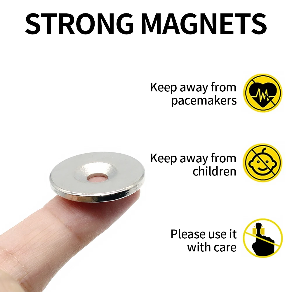25x3-5mm Round Super Strong Neodymium Magnet with holes N35 Powerful Magnetic NdfeB Permanent Refrigerator Magnet imanes DIY