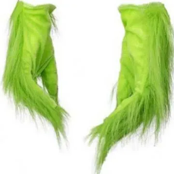 Grinch Masker 2025 Nieuwe Kerst Groenharige Monster Handschoenen Cos Kerstman Hoed De Grinch