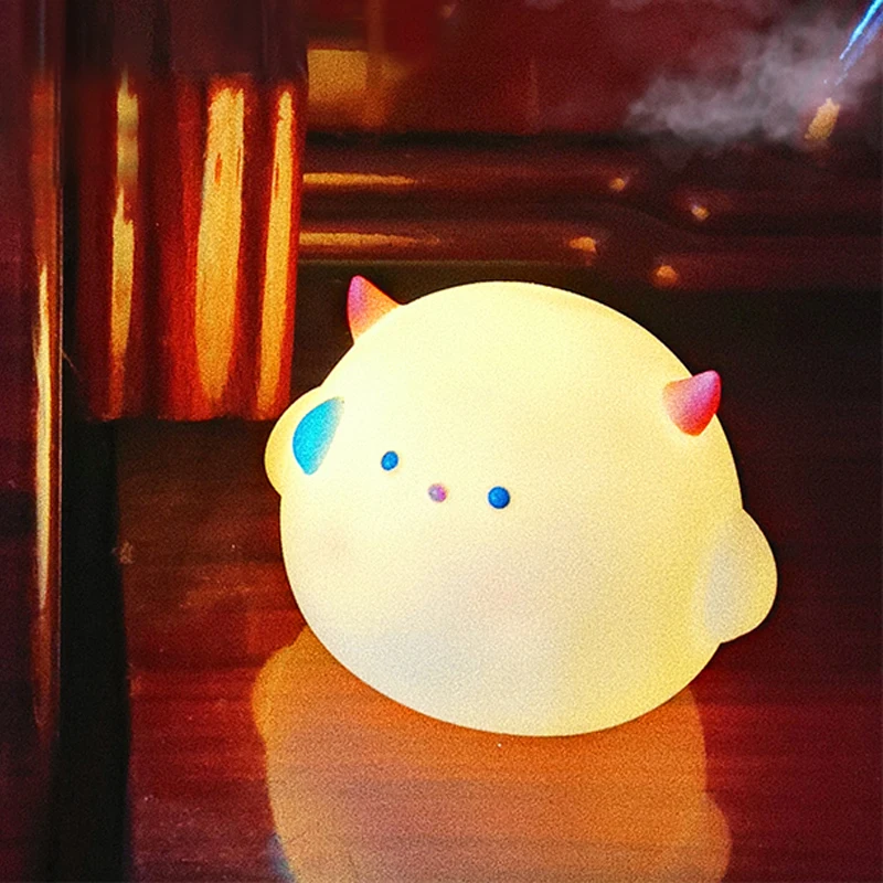 Cute Little Devil Monster Shape With Soft Lighting Small Night Light Bedside Light Decoration Bedroom Atmosphere  Kis Girl Gift