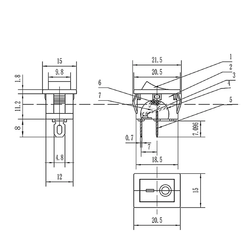 High Quality 15x21mm Rocker Switch KCD1 101 2 Pin Power Control Toggle Button Industrial Electrical Accessory For Apparatus