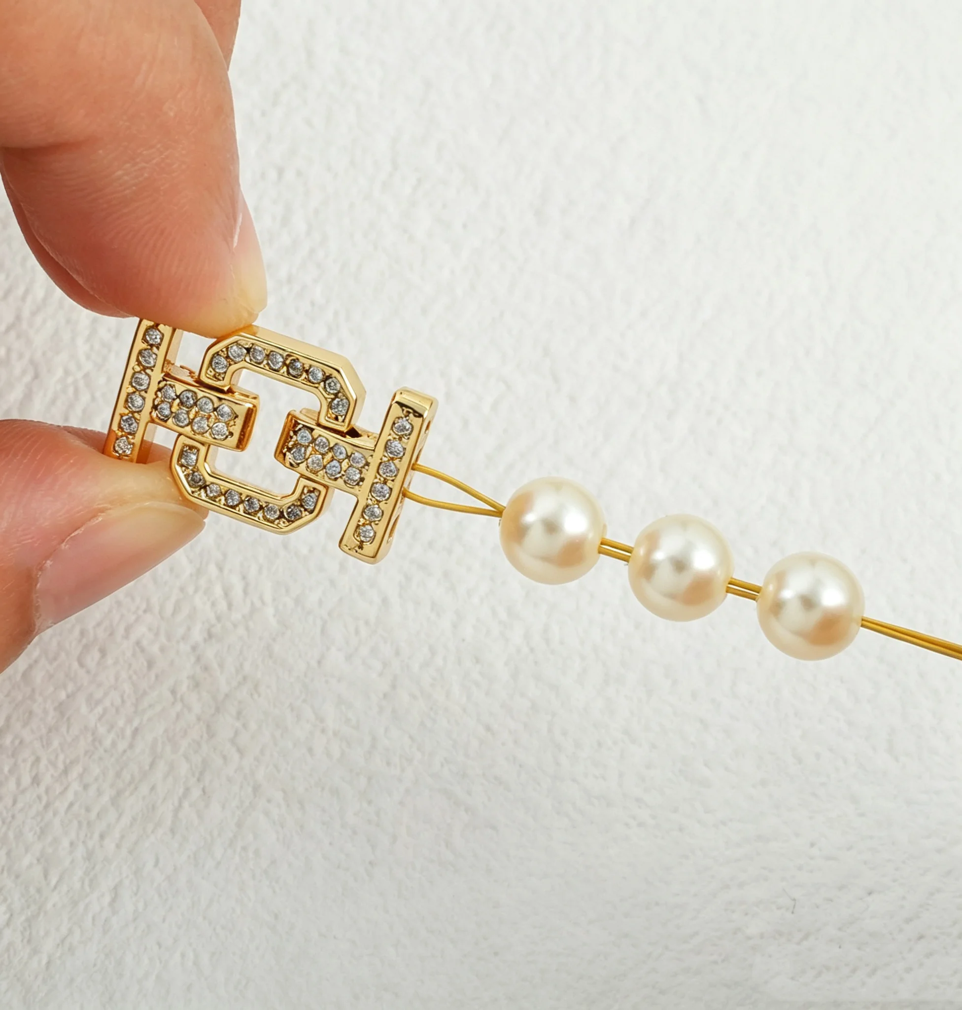 18K Gold Plated Multi-Row Pearl End Clasps, DIY Connector Findings for Bracelets & Necklaces