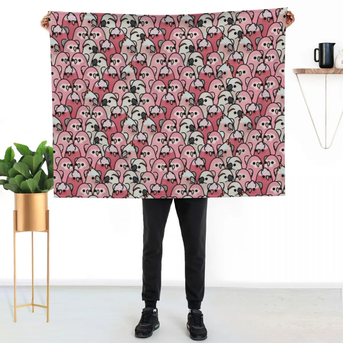 Too Many Birds! - Pink Parrot Posse! Throw Blanket Soft Plaid Luxury Throw Decorative Sofas Kid'S Furrys Tourist Blankets