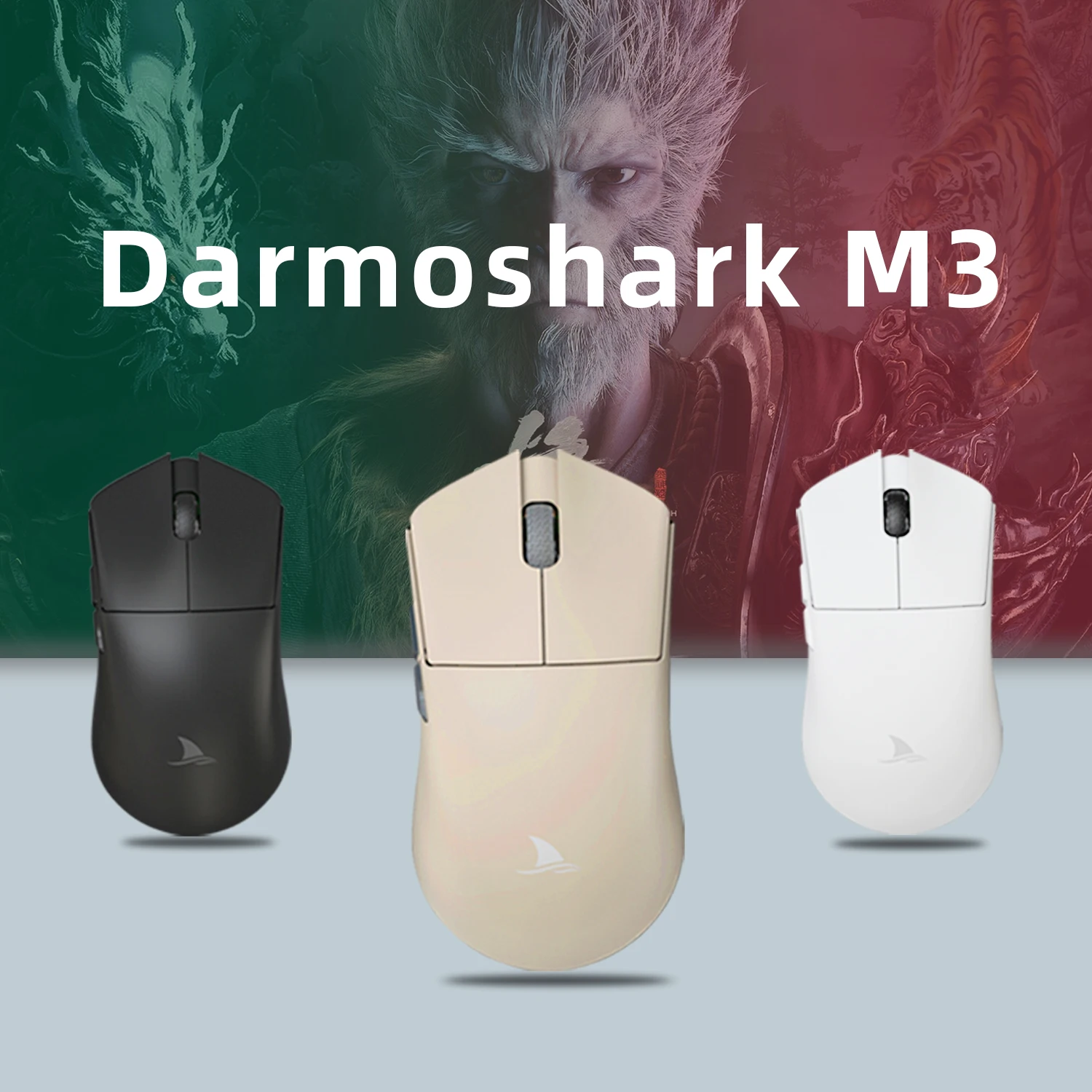 Darmoshark M3 1K/2KHz E-Sports Gaming Mouse 2.4G Wireless Bluetooth Tri-Mode PAM3395 26K DPI Optical Mice For Computer Laptop PC