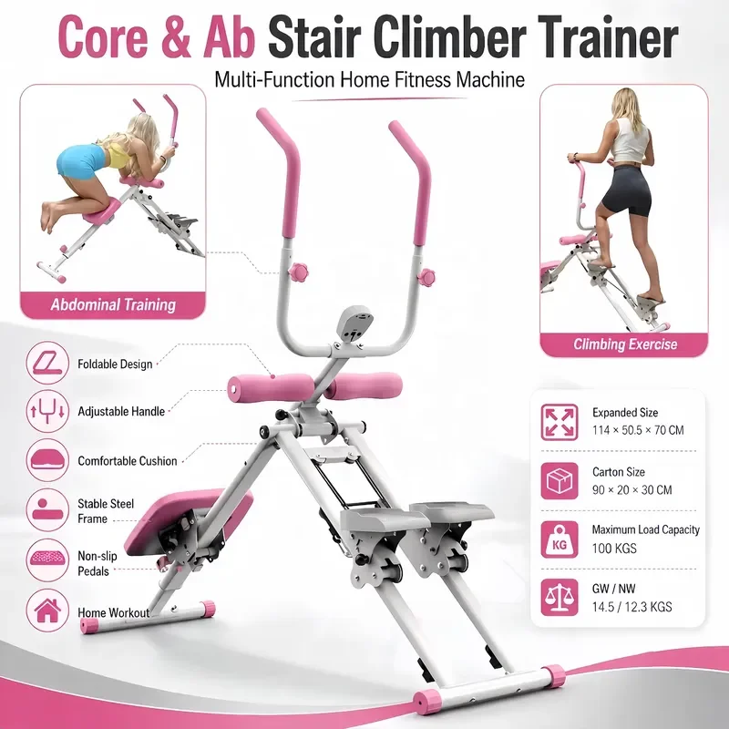 Multifunctional Stair Climber Machine Home Gym Equipment Waist Trainer for Full Body Workout Endurance Training Fitness Gear