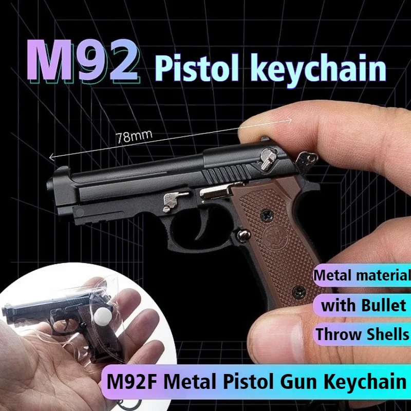 1:3 Beretta Pistol Alloy M92F Gun Disassembled Model Keychain Throw Shells Pendant Toys Decoration Crafts Figurines & Miniatures