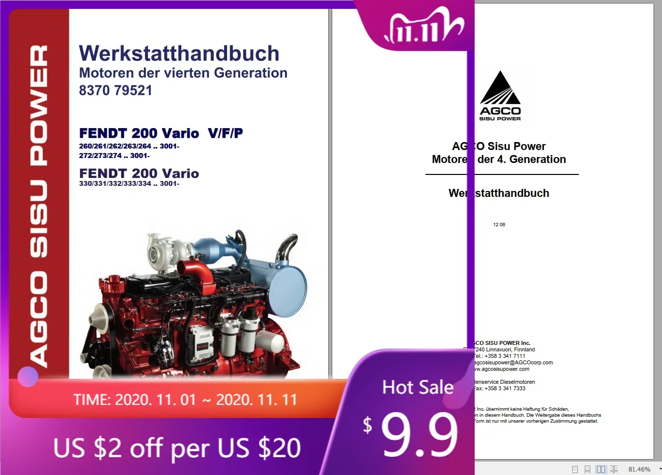 AutoCD FENDT TRACTOR 26.4GB PDF Updated 2022 Diagrams, Operator & Workshop Manuals German DVD