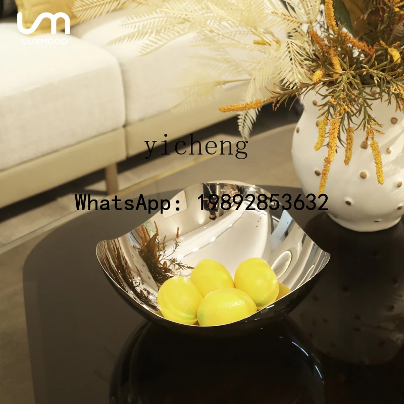 AA  Nordic high-grade stainless steel fruit plate creative  plate living room ornament