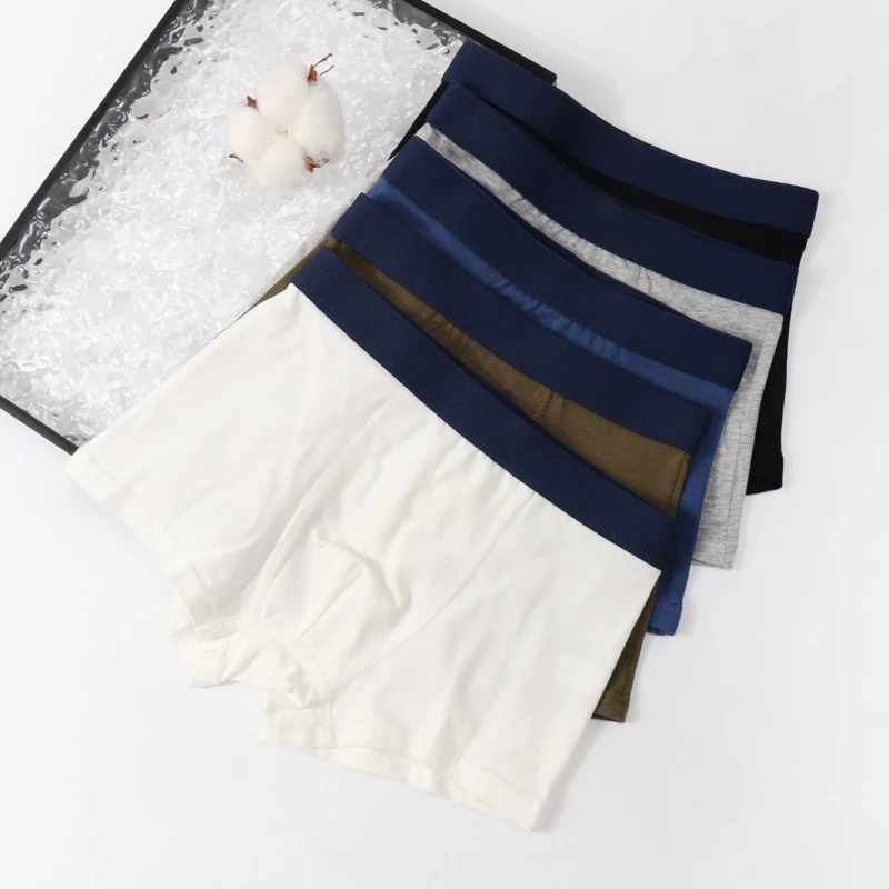 Kinderunterhosen, Jungen-Unterhosen mit flachen Ecken, Baumwolle, bequeme Unterhosen, Kinder, Jugend, einfarbig, einfache Shorts