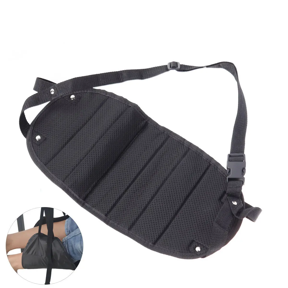 Portable Airplane Foot Rest Hammock for Travel Footrest Stand Easy Install Foot Rest Holder for Long Flights Trains Buses Home