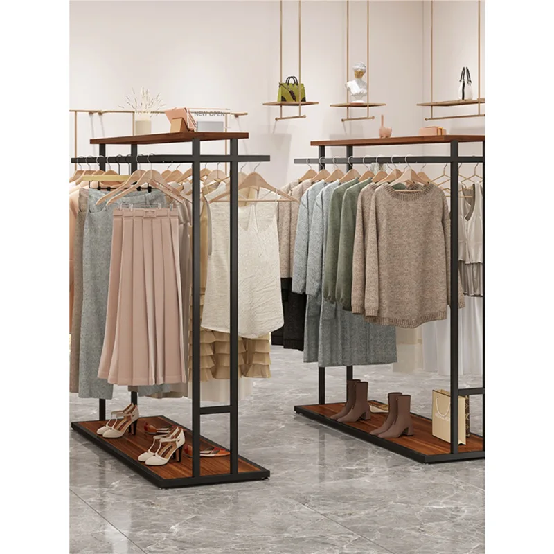 Clothing store display rack Floor-to-ceiling store Double row hanger Nakajima display stand Pants storage middle