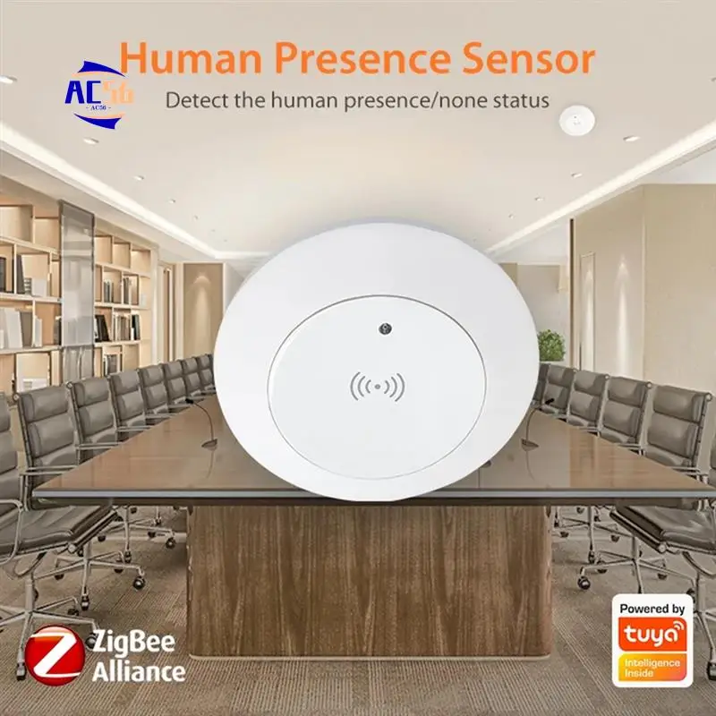 

AC56-Tuya Zigbee 24G Mmwave Радар Умная присутствие человека с подсветкой Поддержка выключателя света 95-250 В