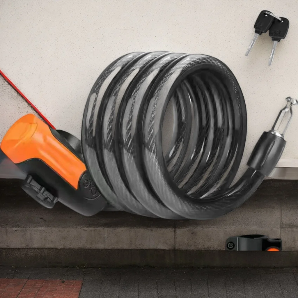 

Motorcycle & Bicycle Combo Lock – Helmet & Wire Chain Anti-Theft for Mountain Bikes, E-Bikes & Helmets (Secure Disc Lock)