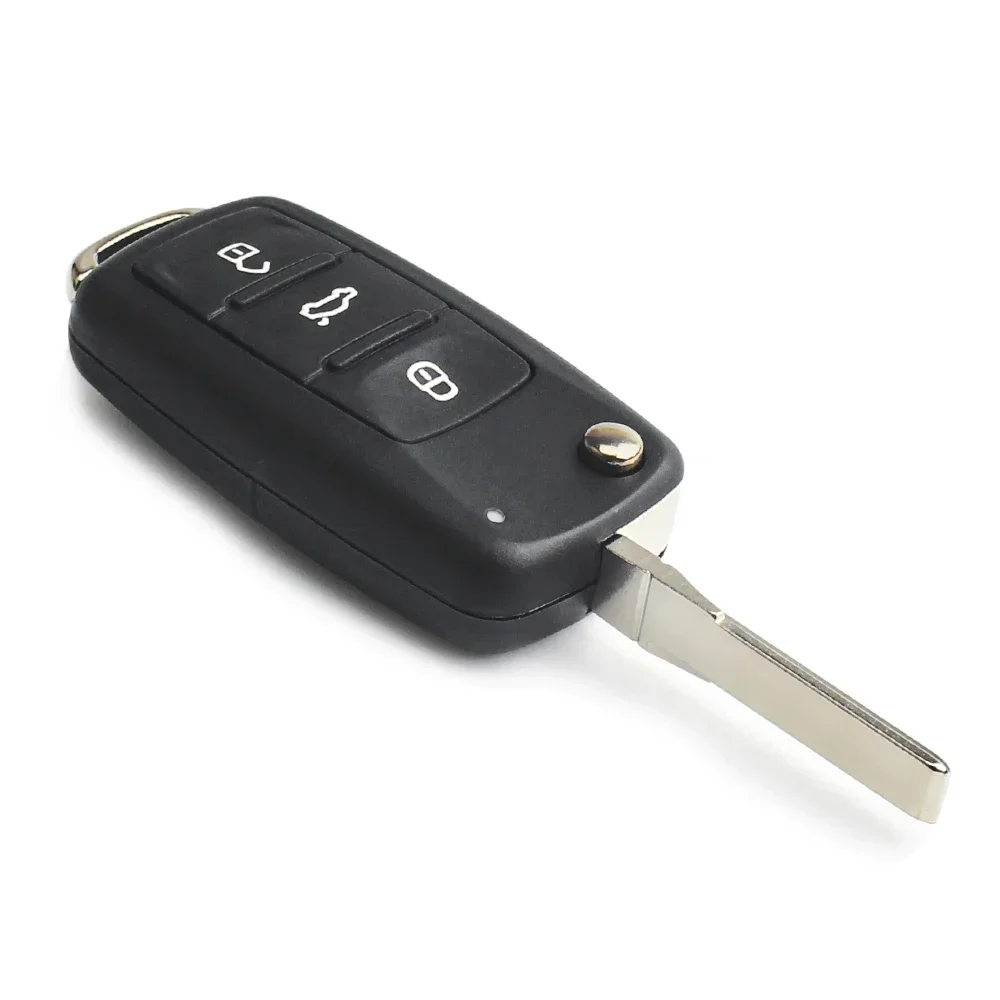 Keyyou 3ชิ้นเปลือกกุญแจรถยนต์แบบพับได้3ปุ่มสำหรับ VW Volkswagen Golf Mk6 Tiguan POLO Passat CC ที่นั่ง Skoda Mk6 Octavia Jetta Beetle
