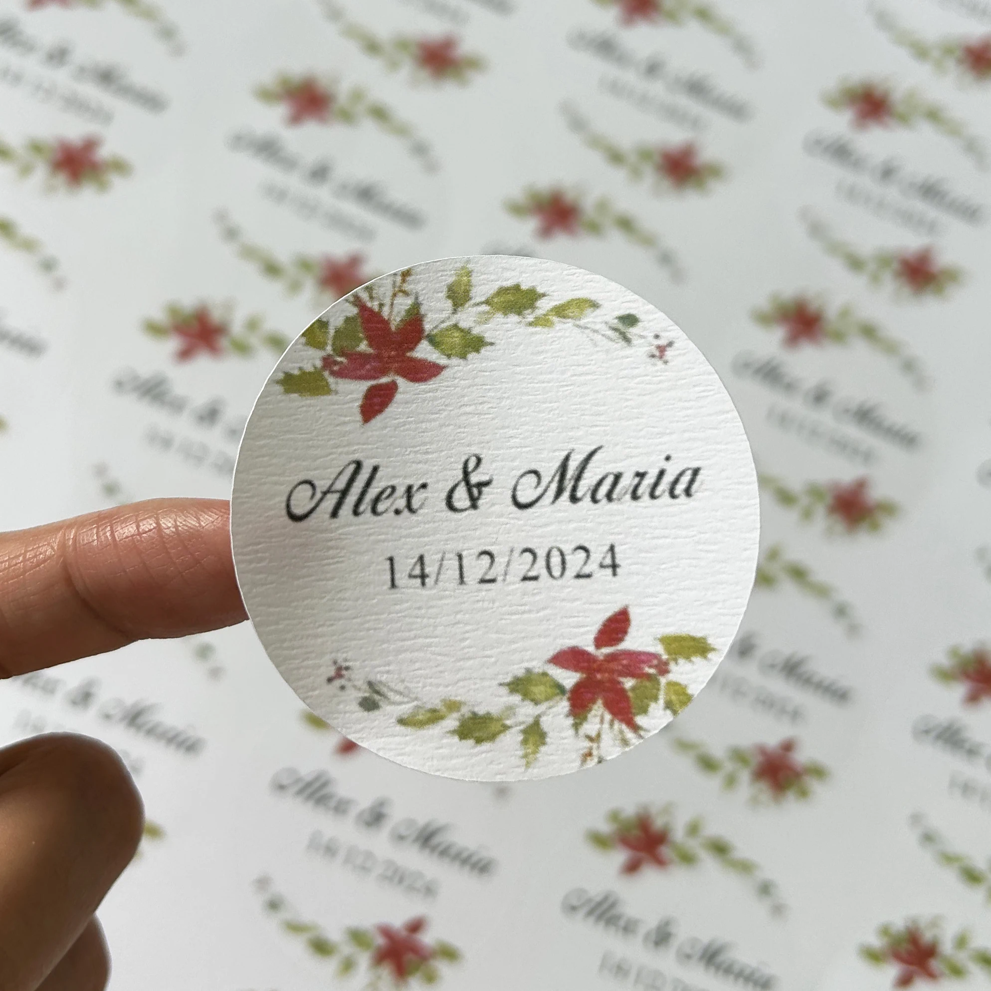 Customized paper texture stickers, personalized logos, wedding and birthday gift box stickers, design customization