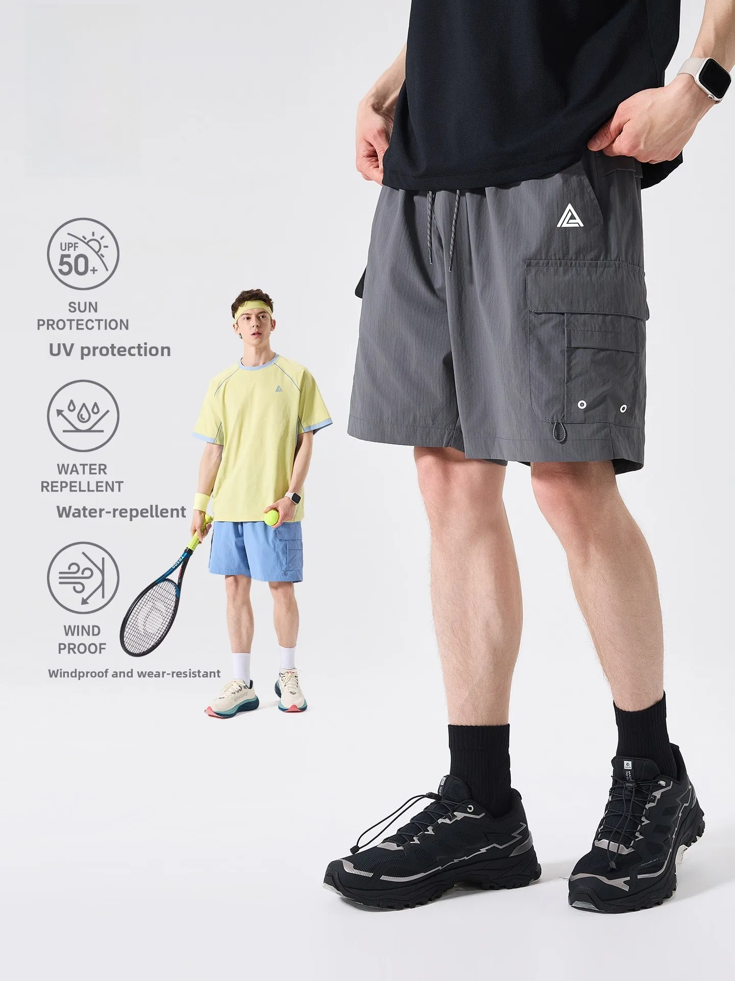 LAZY DAY Outdoor Men's Workwear Short Pants Summer Casual Sports Hiking Five-Quarter Length Polyester Fiber Trousers