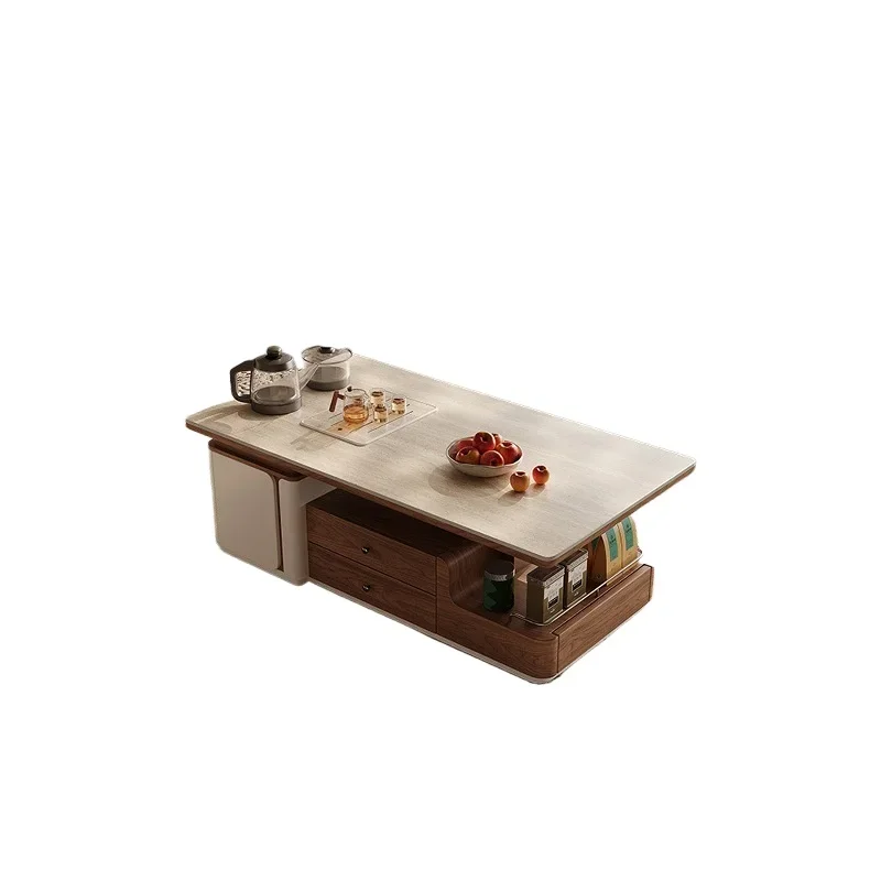Living room coffee table household modern simple tea integrated high-end atmosphere medieval kung fu cave stone slab