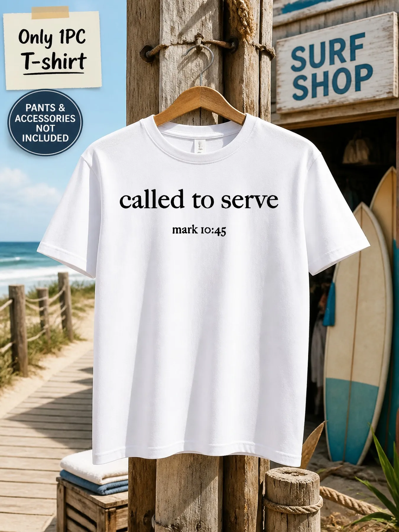 1pc Men'S Graphic T-Shirt Called to Serve Mark 1045 Short Sleeve Crew Neck [Solely 1pc T-SHIRT]