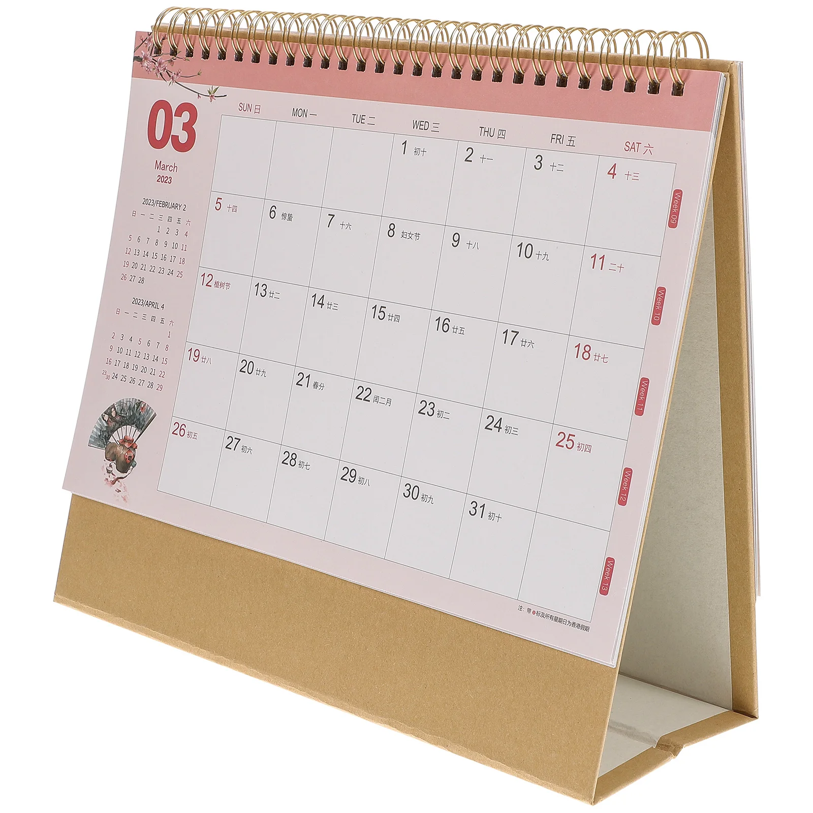 

Business Office Calendar Simple Style Home Decoration Exquisite Desk Desktop Monthly Standing White