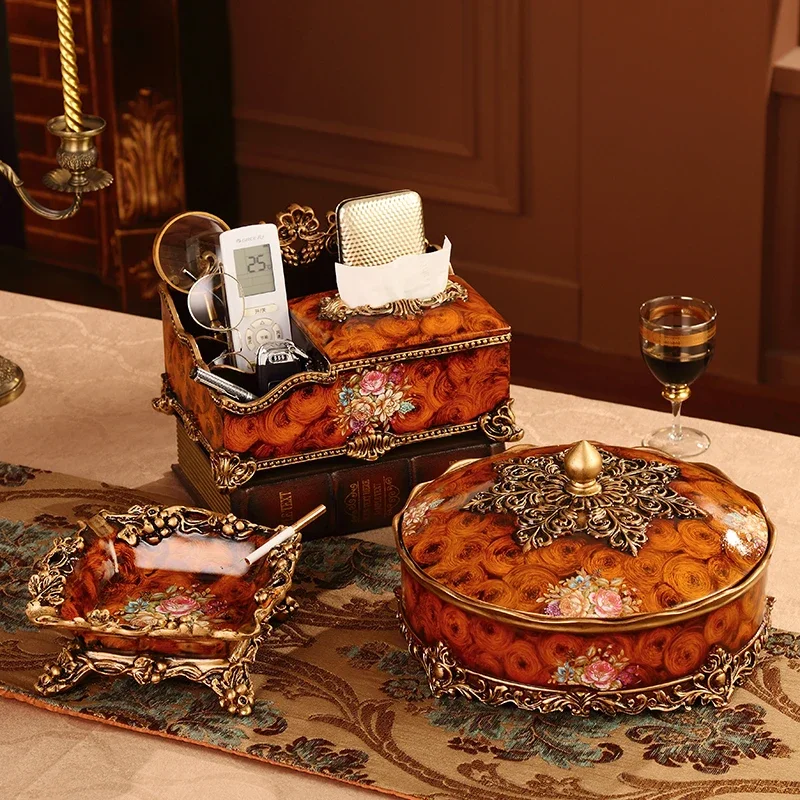 European Fruit Bowl Set,Home Accessories, Ornaments, Living Room Coffee Table, Home Multifunctional Tissue Box, Sm