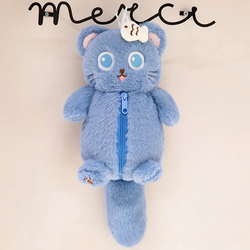 

Cat Plush Capybara Pen Bag Multi Functional Large Capacity Kitty Stationery Bag Portable Kawaii Cartoon panda Pencil Case