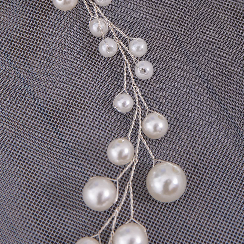 Bride Crown Hair Band Hairpin Get Married Headband Pure Handmade simulated pearl Hair Accessories Clips Tiara Wedding Trendy