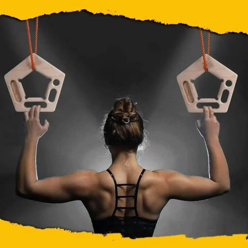 

1 Pair 7-in-1 Wooden Climbing Board Simulated Rock Climbing Multifunctional Finger Strengthen Board Portable Pull-Ups Handle